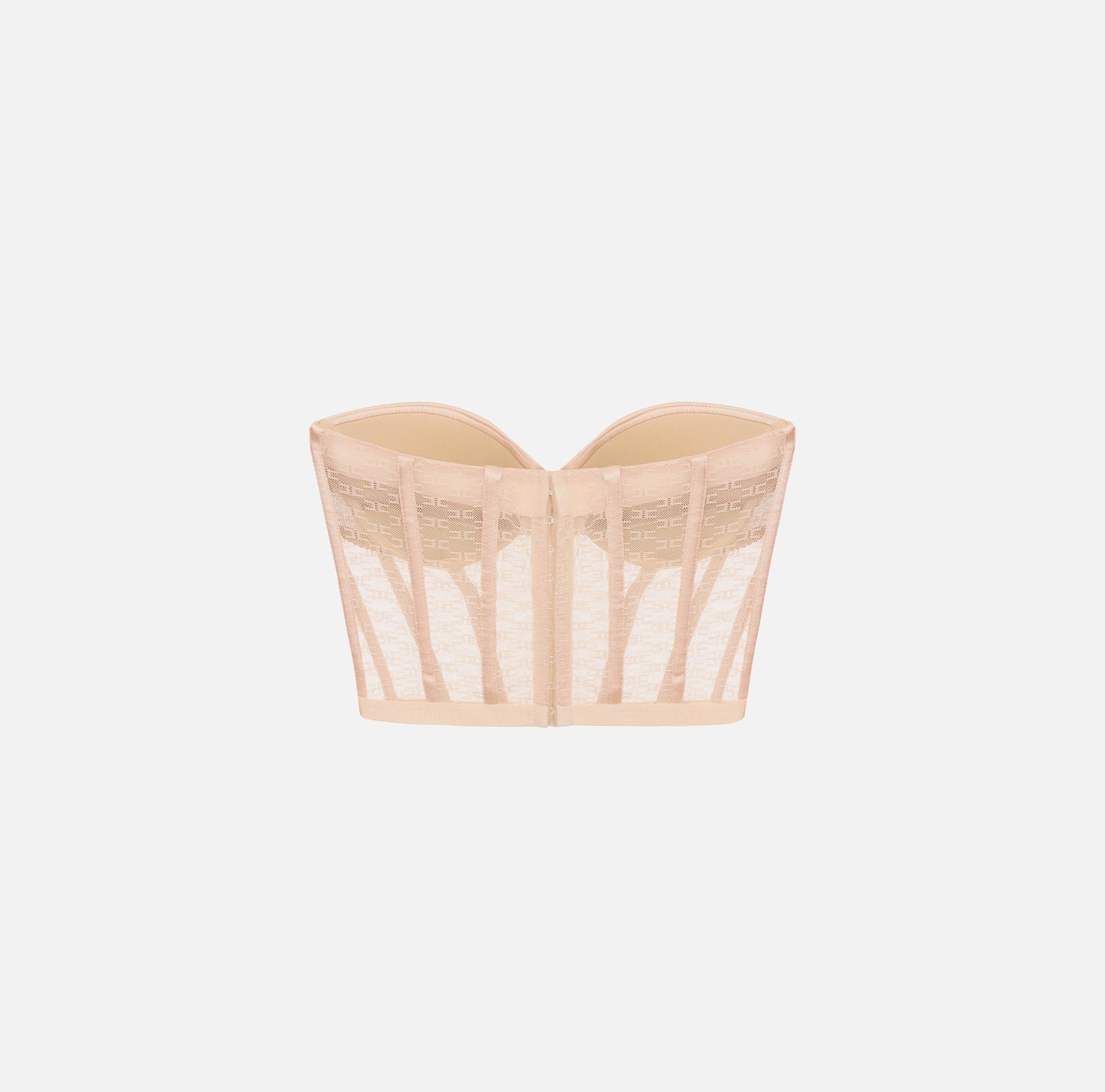 Monogram tulle bustier top