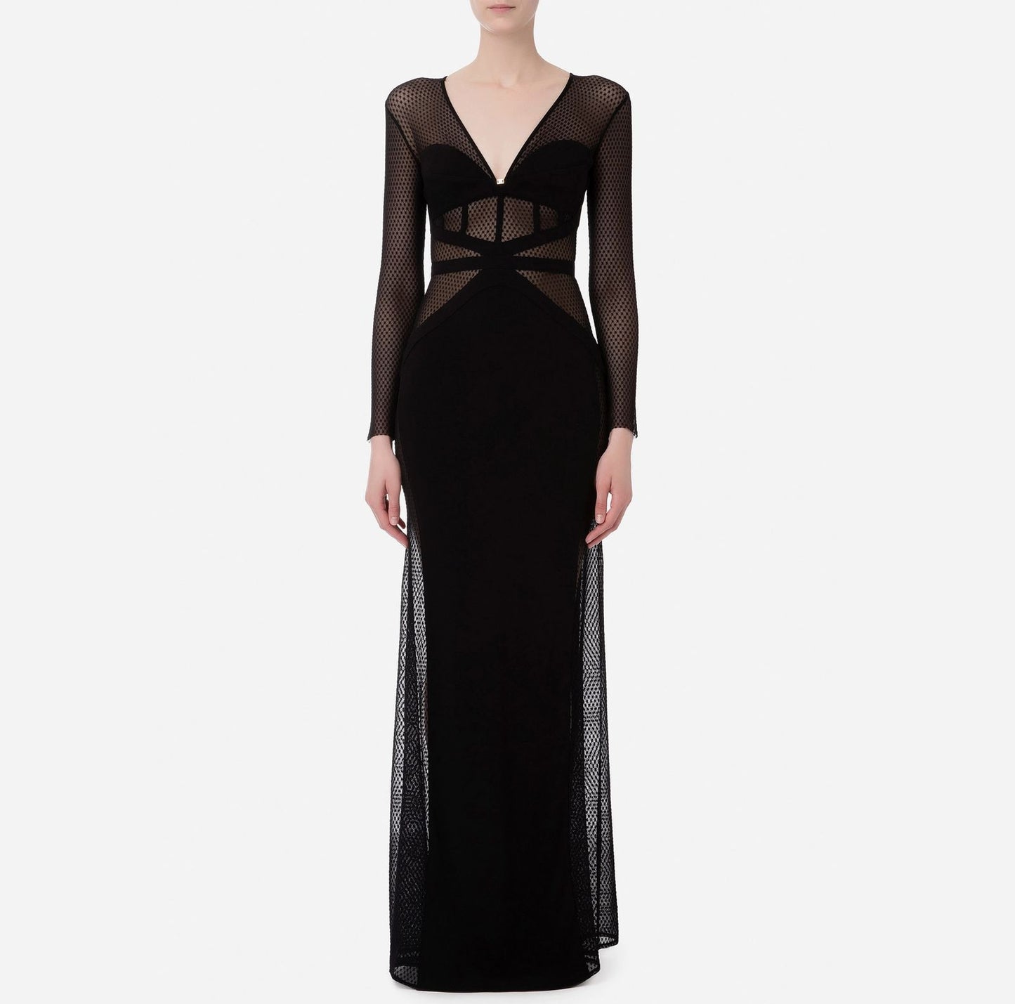 Red carpet cut out dress in tulle