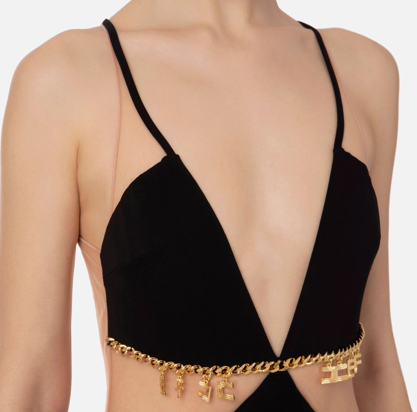 Red carpet cut out dress and charms