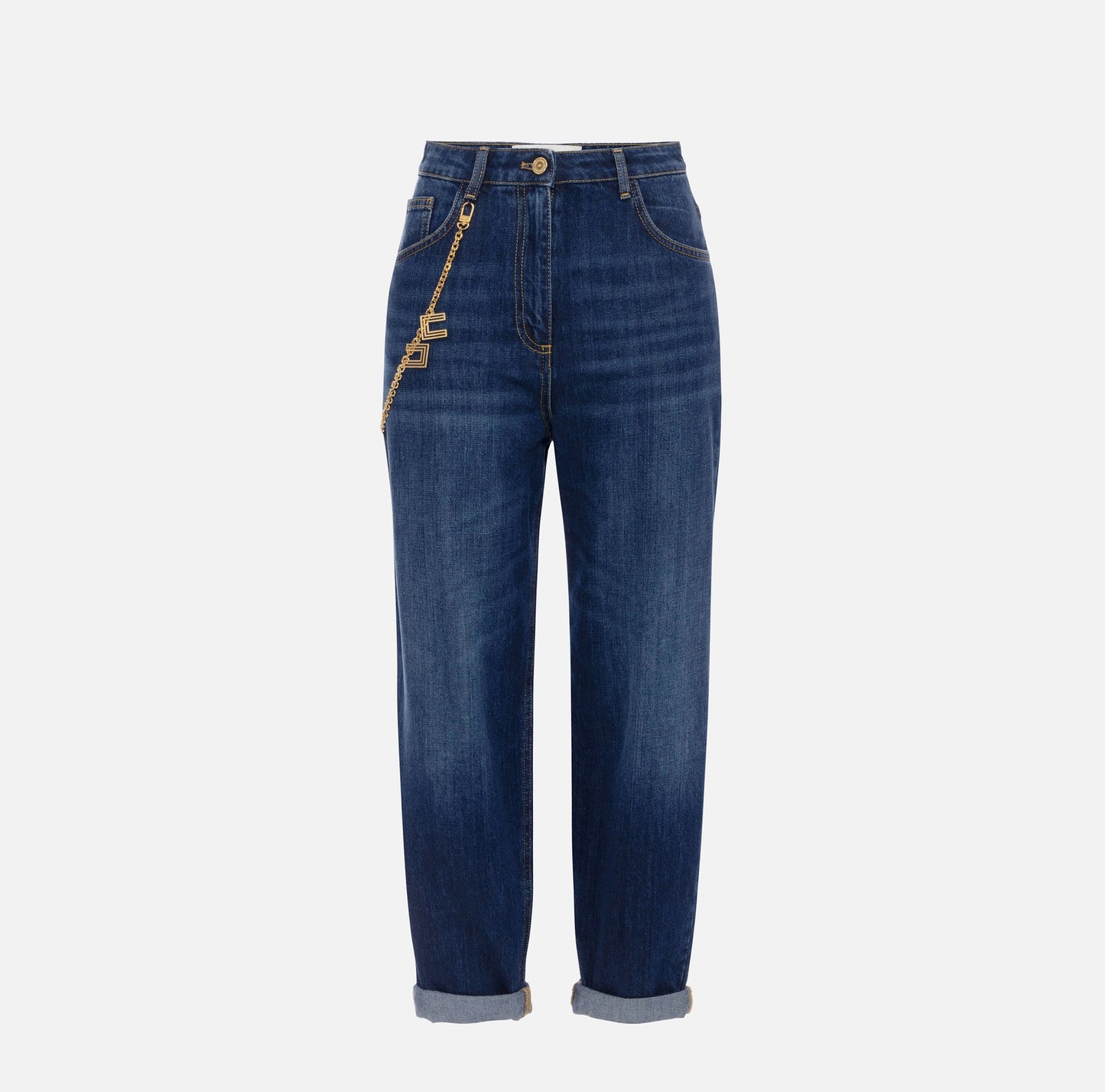 Jeans with jewel chain