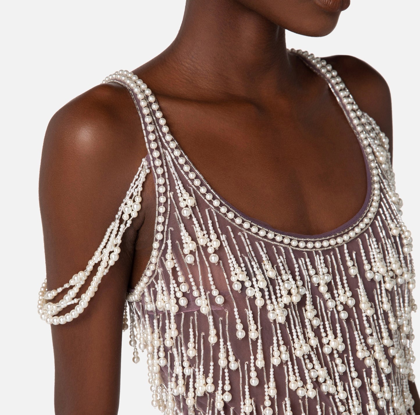 Red Carpet dress in embroidered velvet