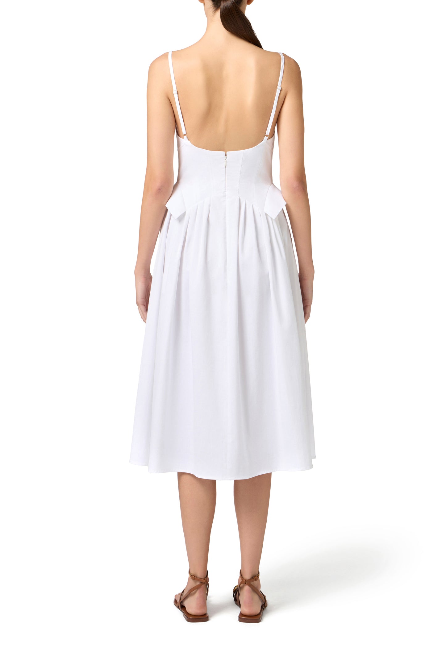 Cotton poplin dress with peplum