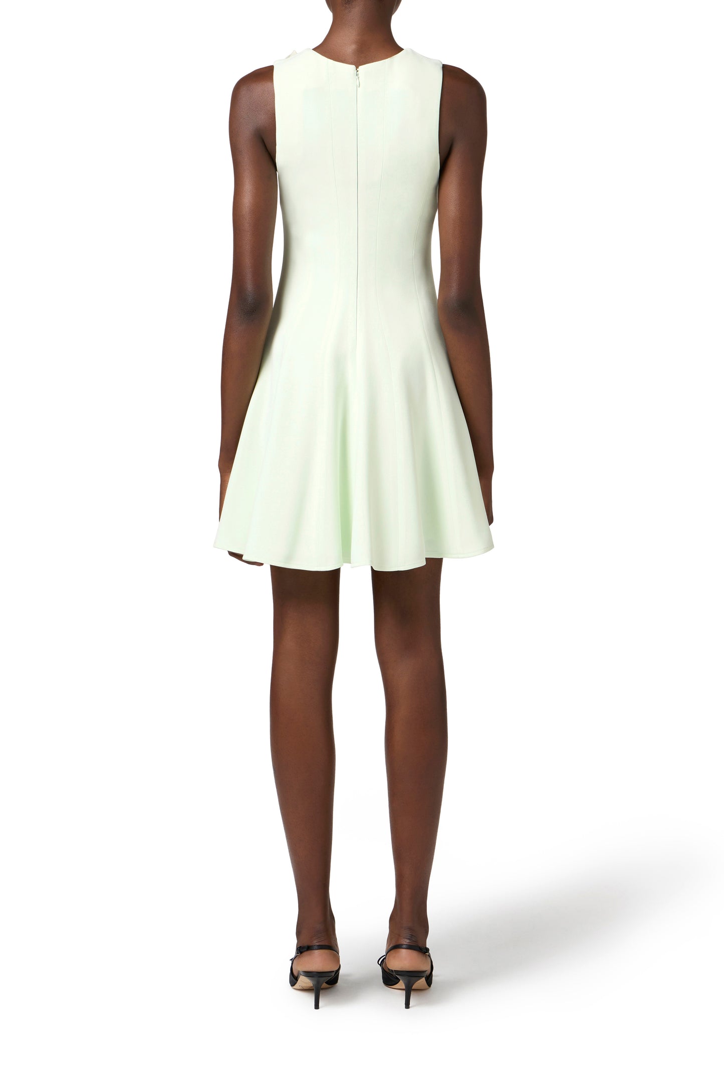 Dress in crêpe fabric with jewel belt