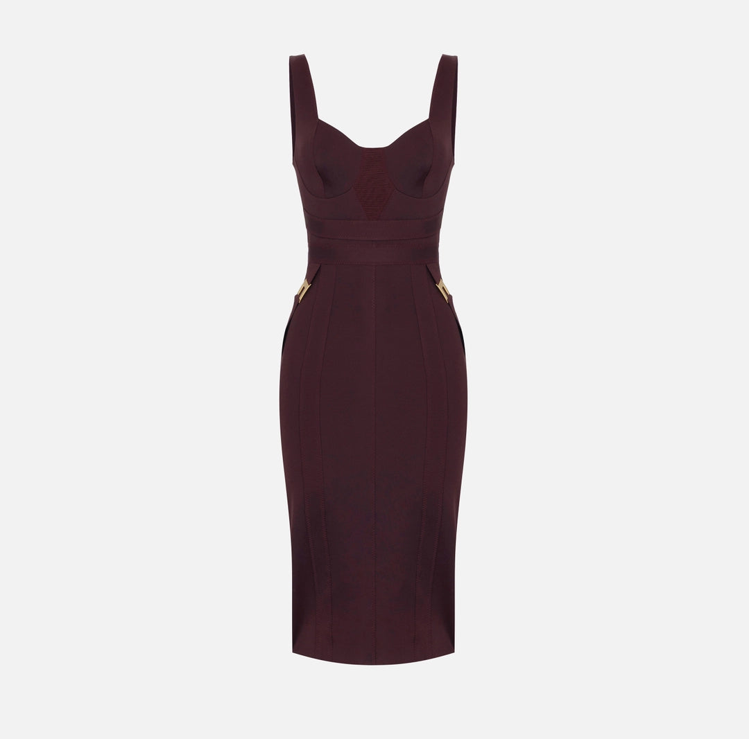 Bustier dress in bi-elastic fabric