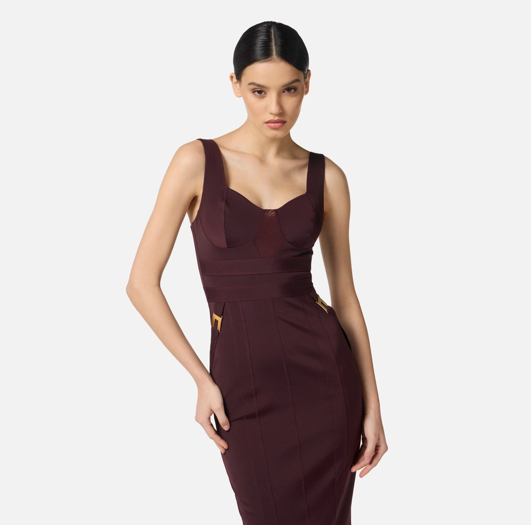 Bustier dress in bi-elastic fabric