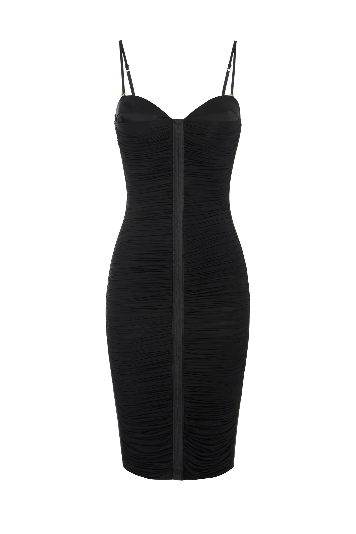 Jersey stretch dress with draping