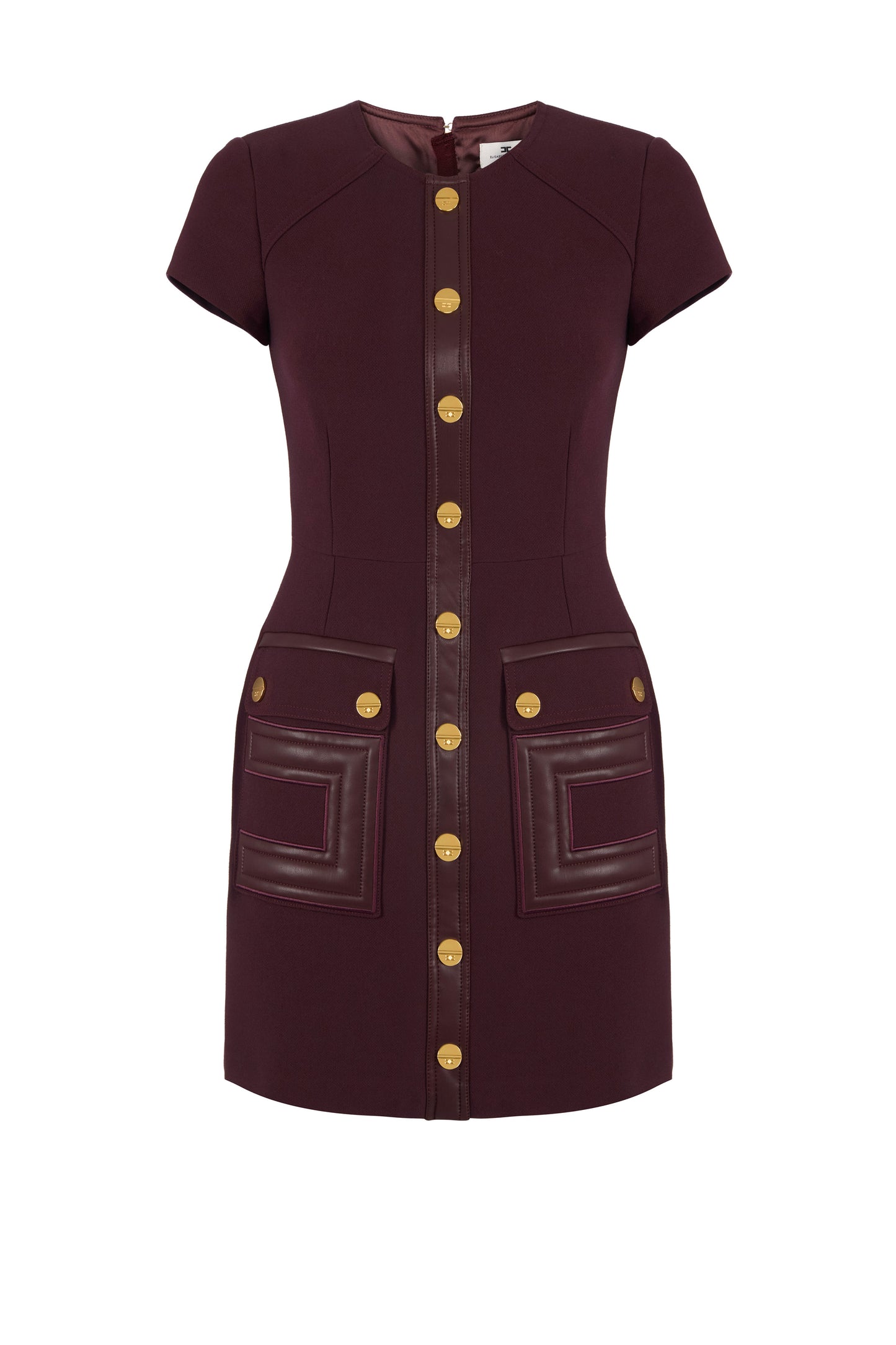 Dress in double-layer crêpe fabric with logo details