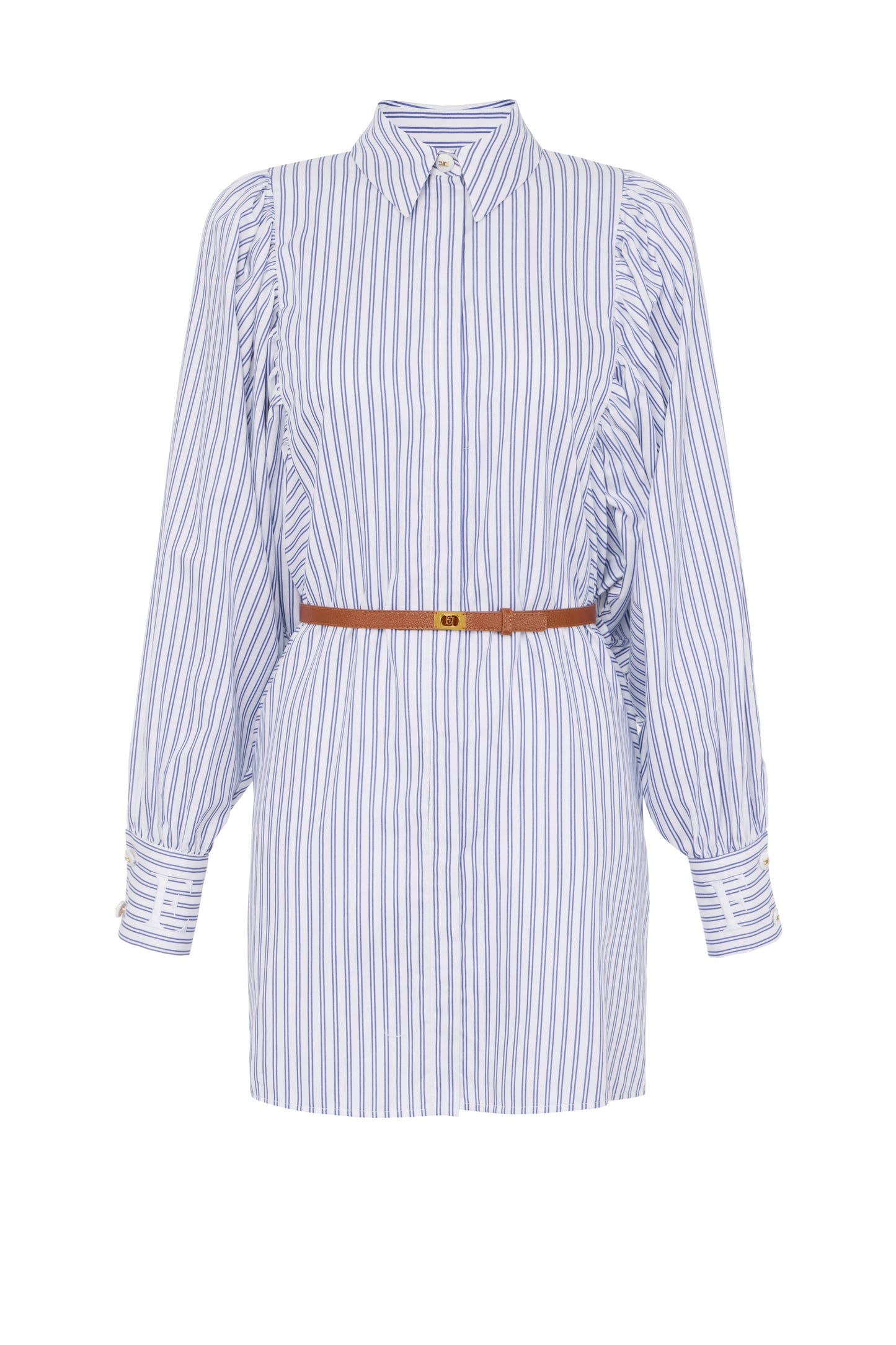 Cotton poplin dress with belt