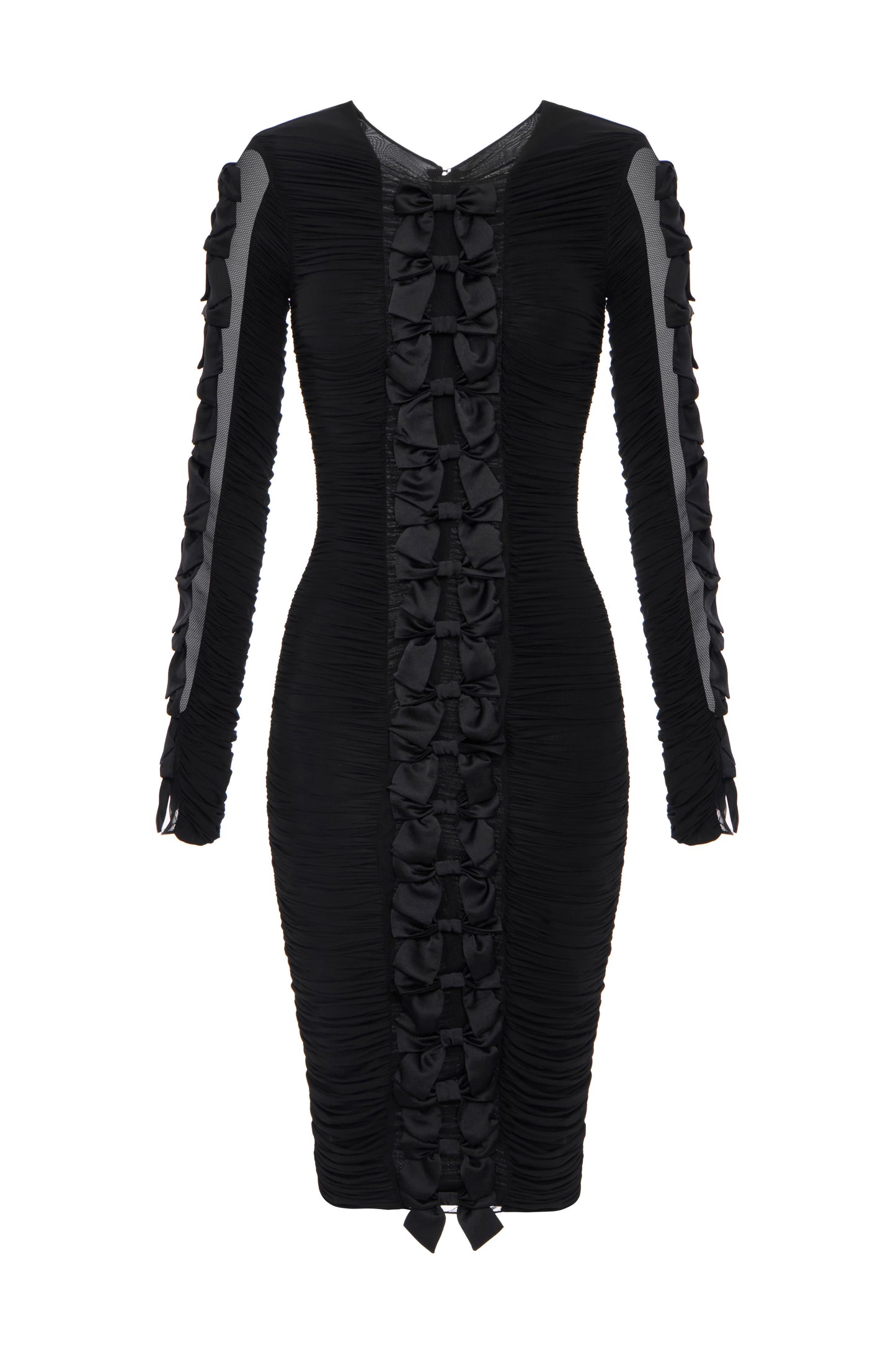 Stretch organza dress with bows