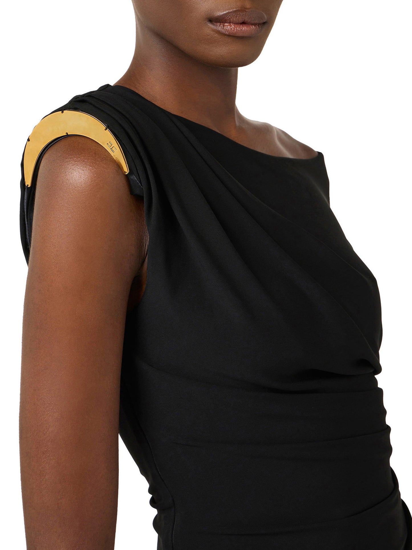 Dress in crêpe jersey fabric with jewel strap