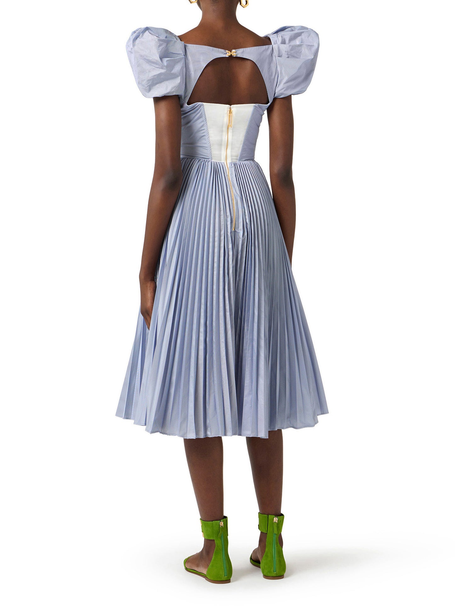 Striped nylon taffeta dress