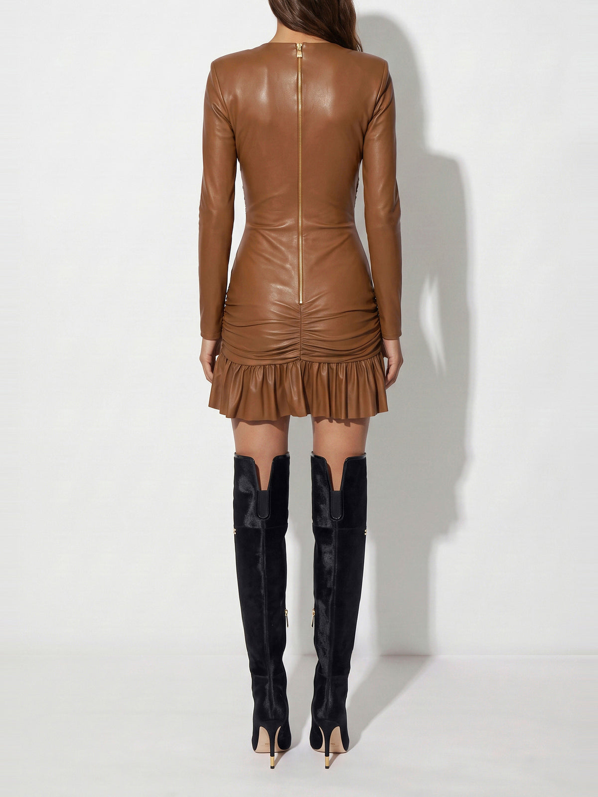 Mini dress with flounce