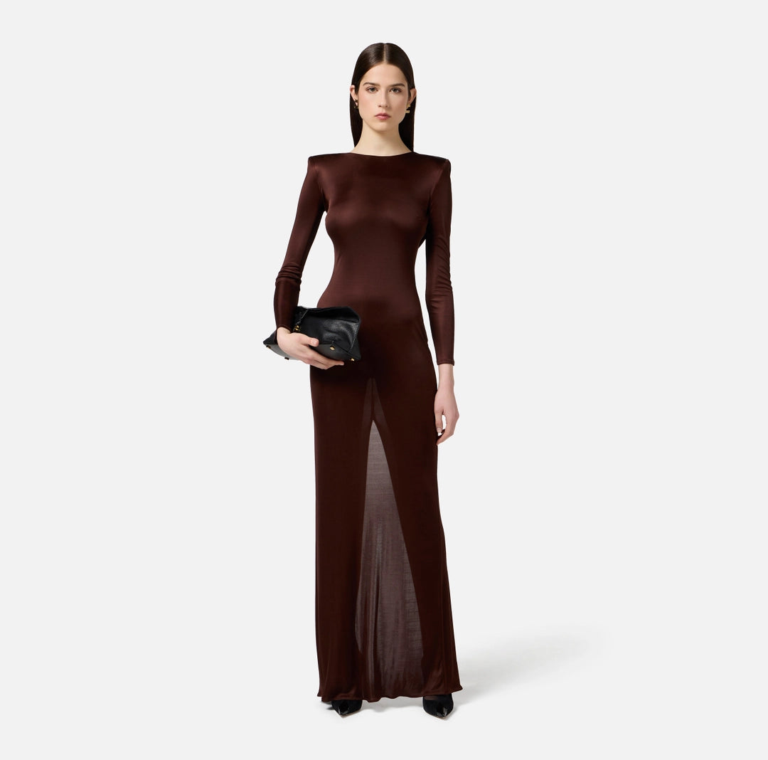 Red Carpet dress in shiny viscose jersey
