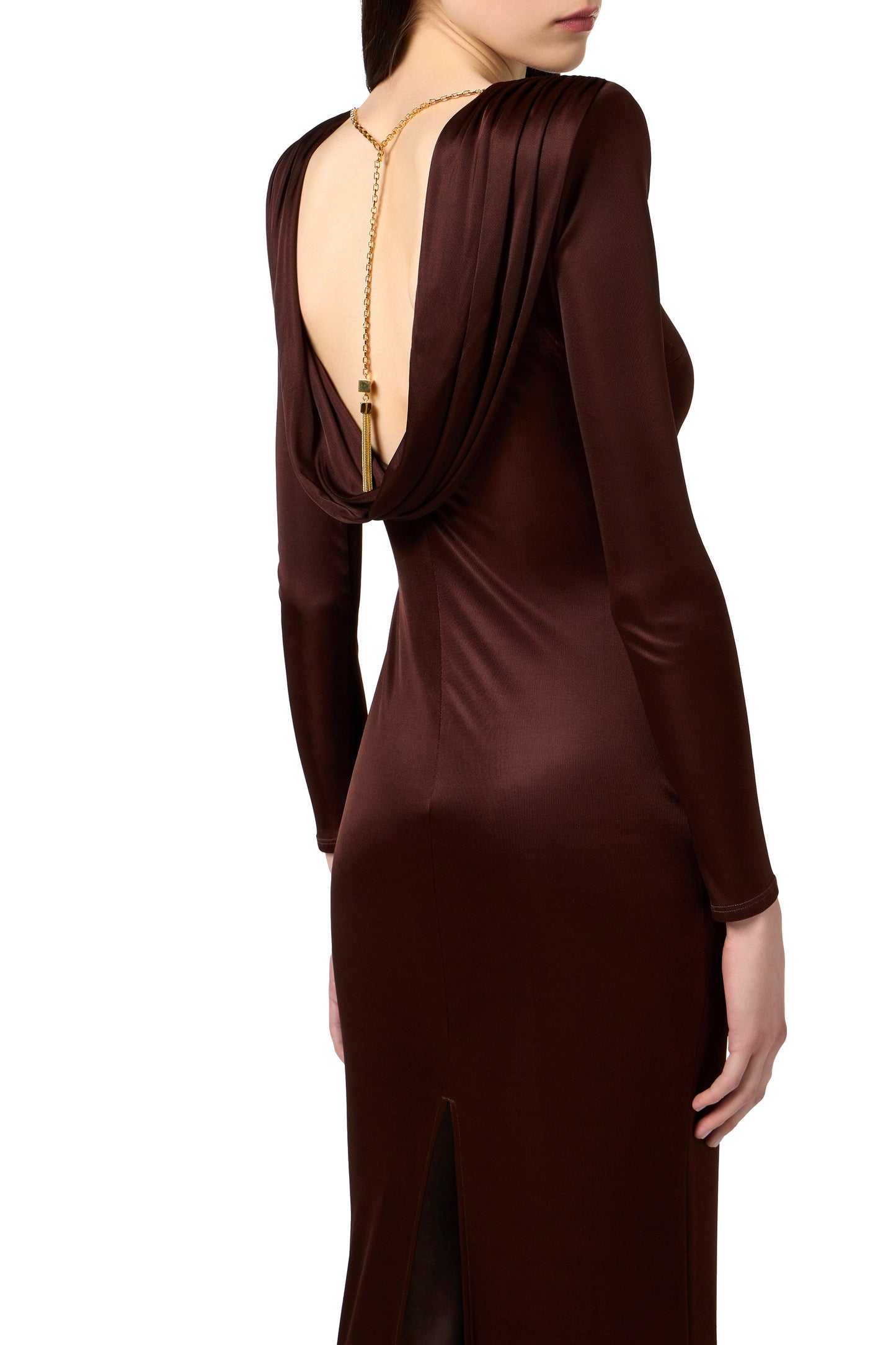 Red Carpet dress in shiny viscose jersey