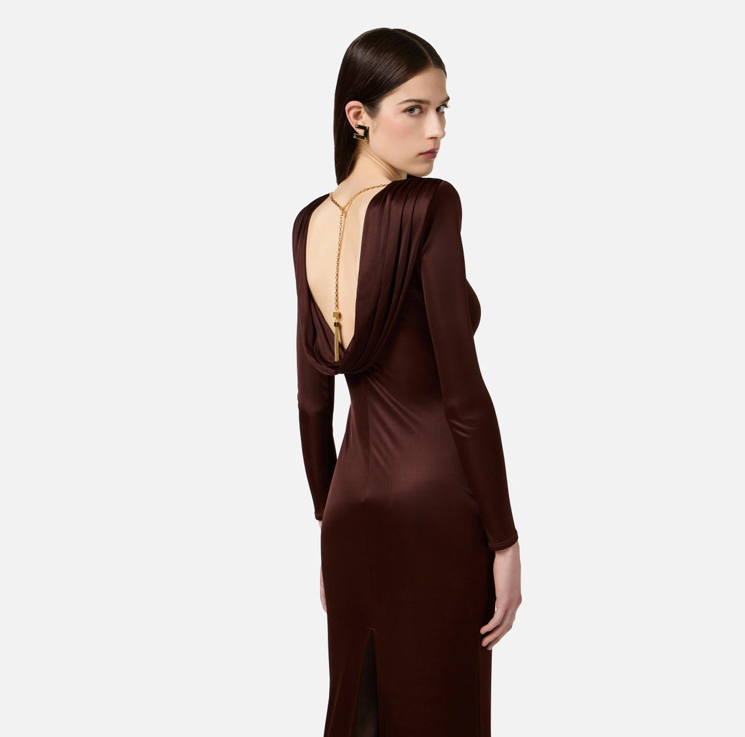 Red Carpet dress in shiny viscose jersey