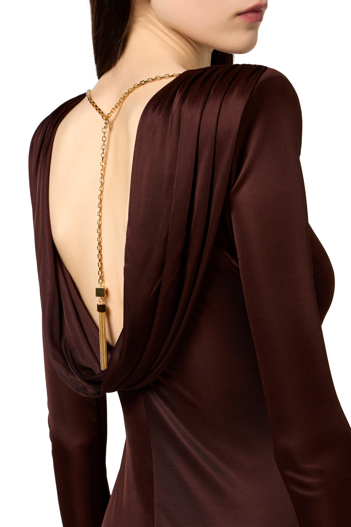 Red Carpet dress in shiny viscose jersey