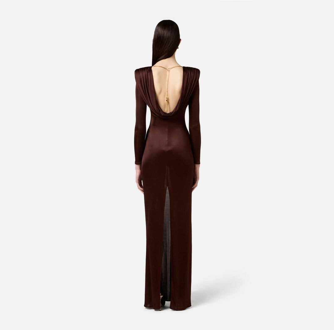 Red Carpet dress in shiny viscose jersey