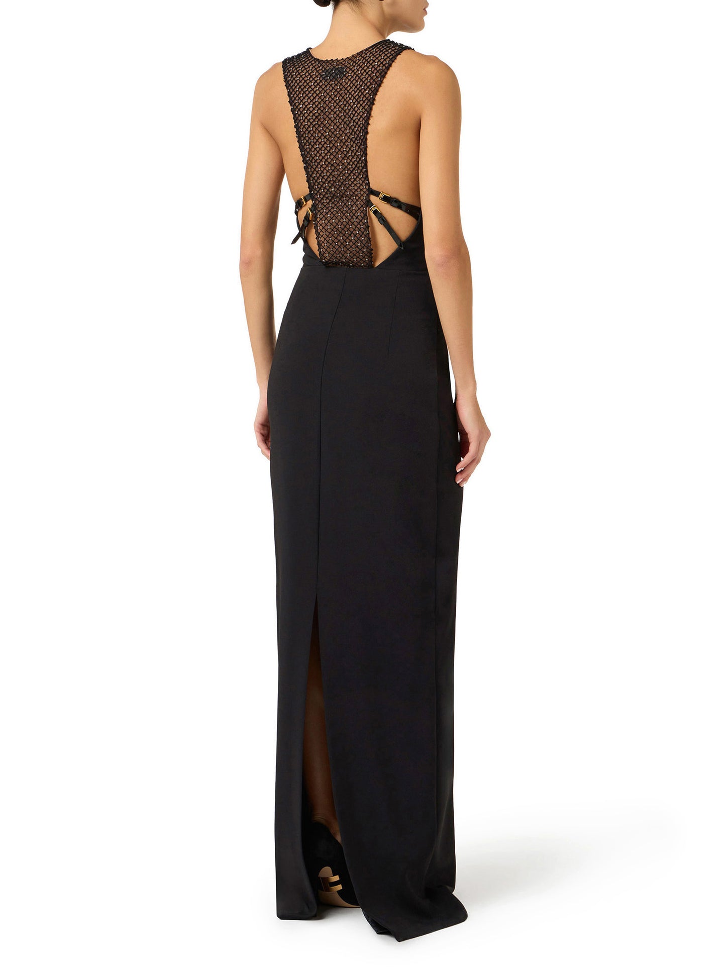 Red Carpet dress in lightweight crêpe fabric with elastic straps