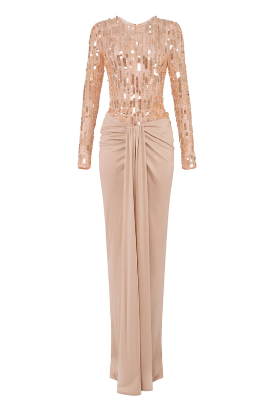 Red Carpet tulle and jersey dress with sequins