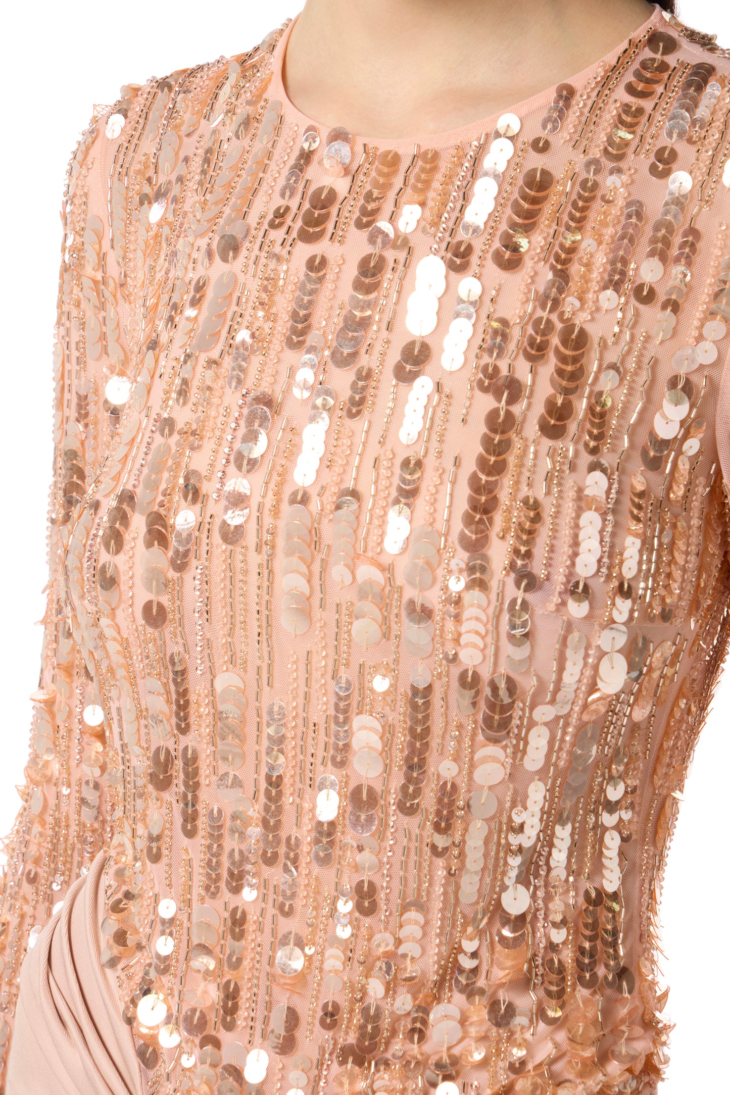 Red Carpet tulle and jersey dress with sequins