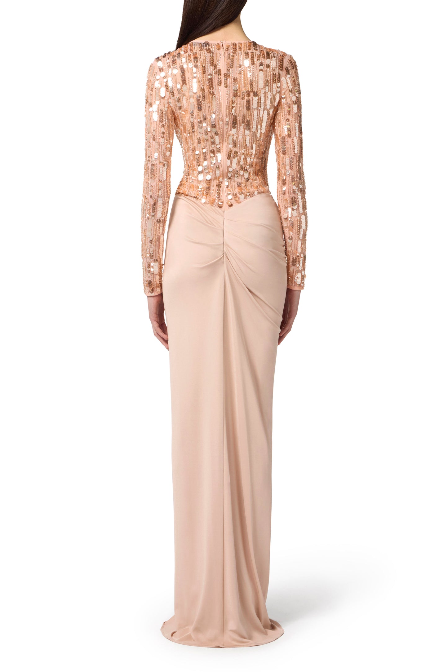 Red Carpet tulle and jersey dress with sequins