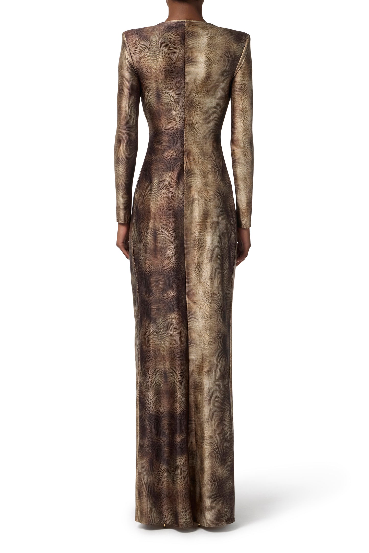 Red Carpet dress in Lycra fabric with python print