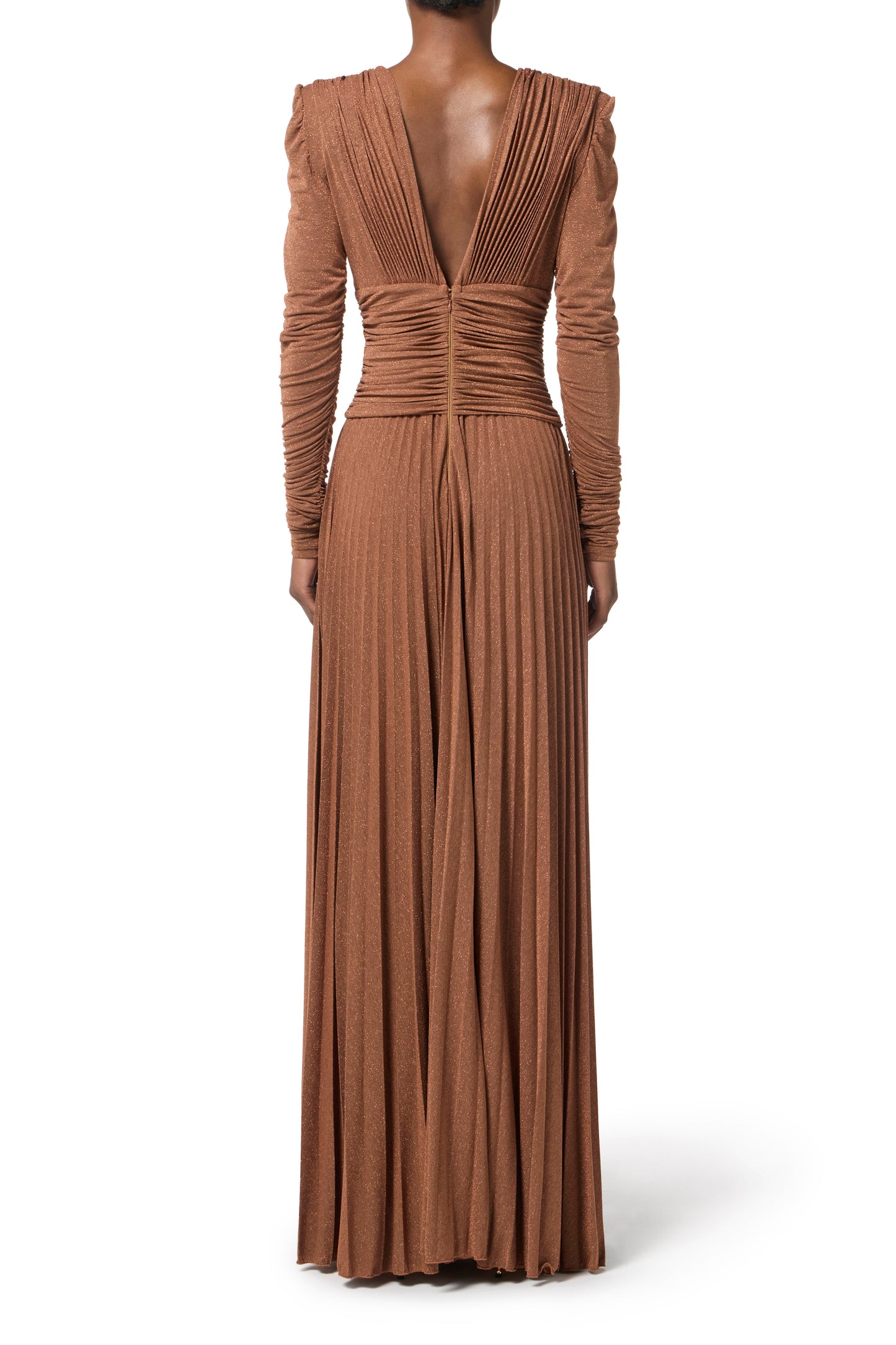 Red Carpet dress in lurex jersey with necklace