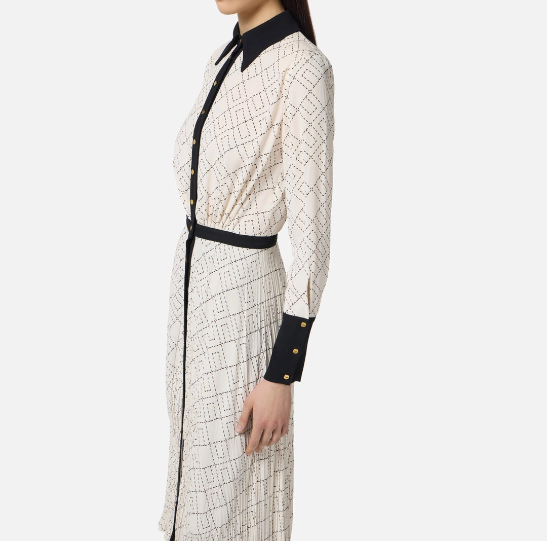 Two-colour dress in viscose georgette fabric