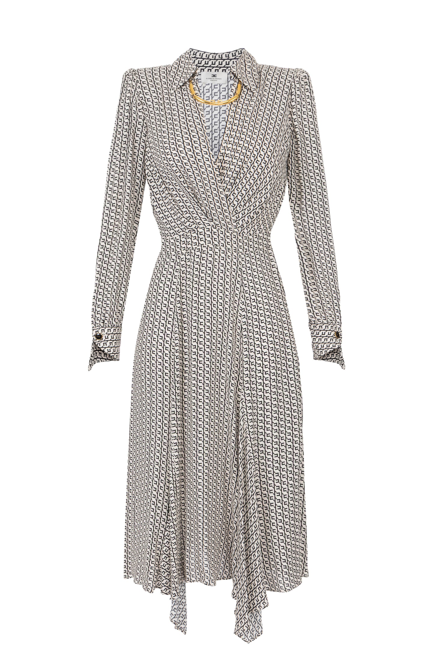 Dress in georgette fabric with geometric print