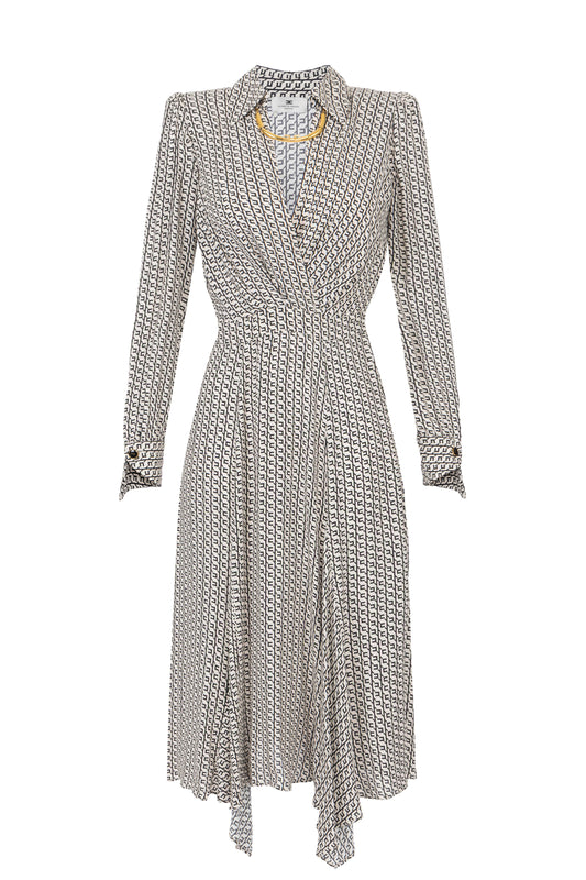 Dress in georgette fabric with geometric print