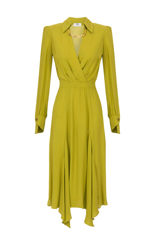 Dress in georgette fabric with tubular necklace