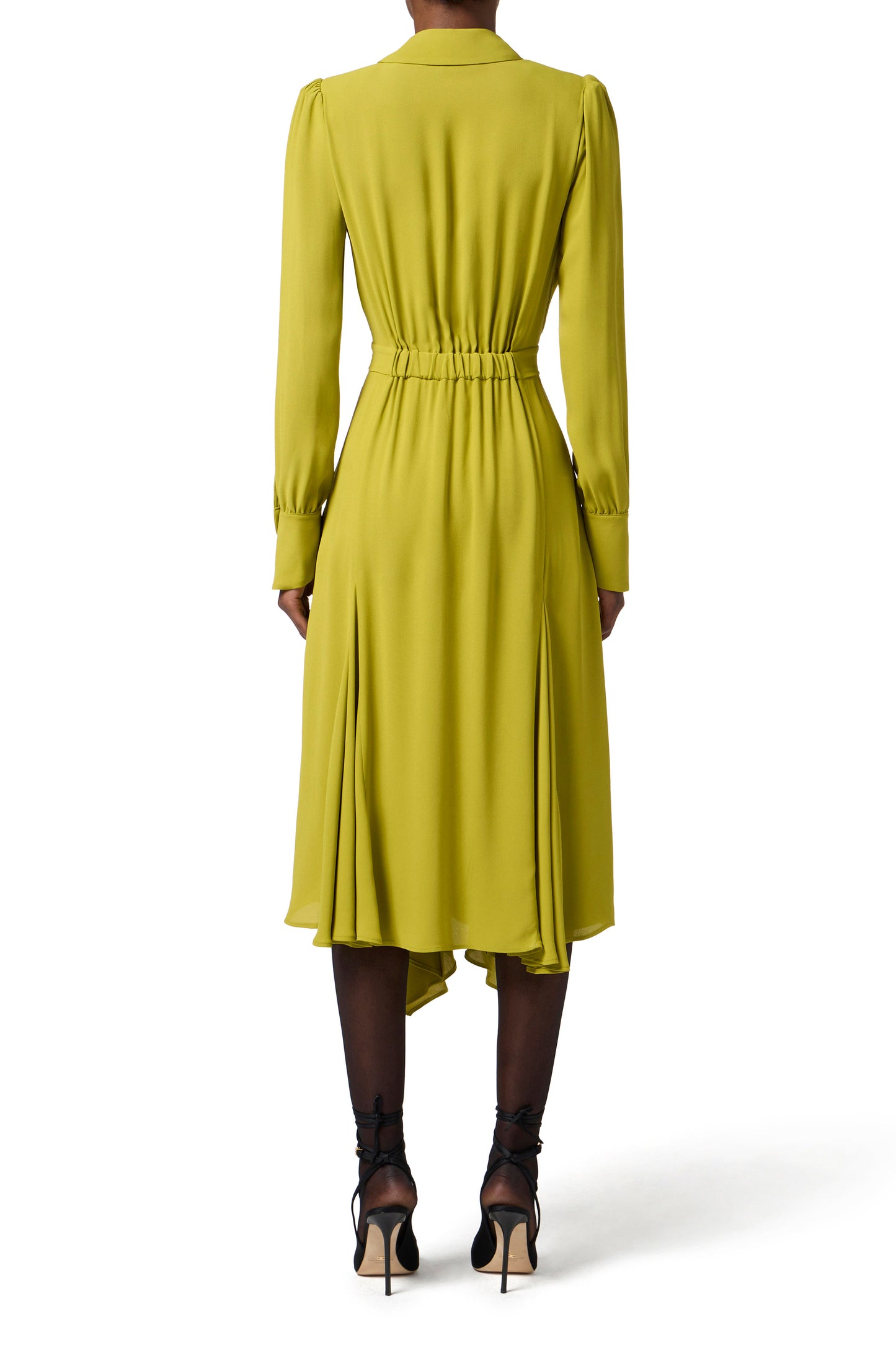 Dress in georgette fabric with tubular necklace