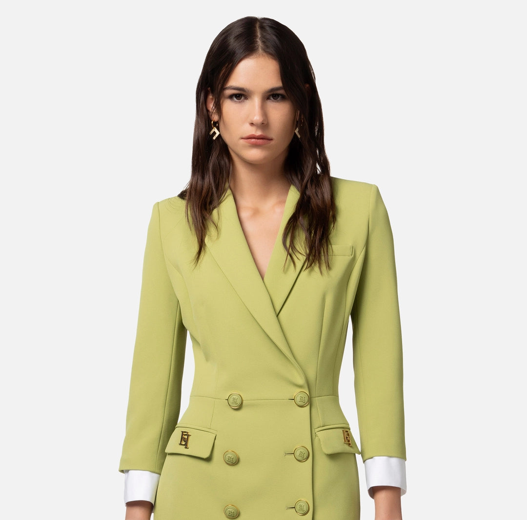 Coat dress in stretch crêpe fabric