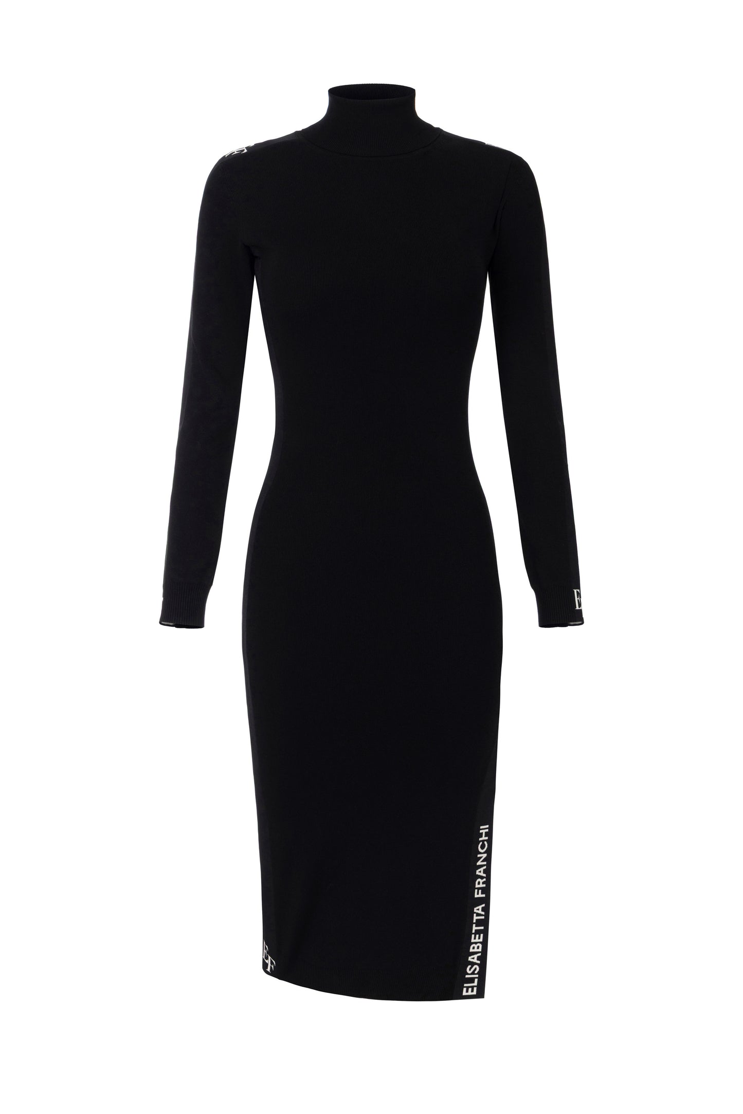 Viscose dress with shiny bands