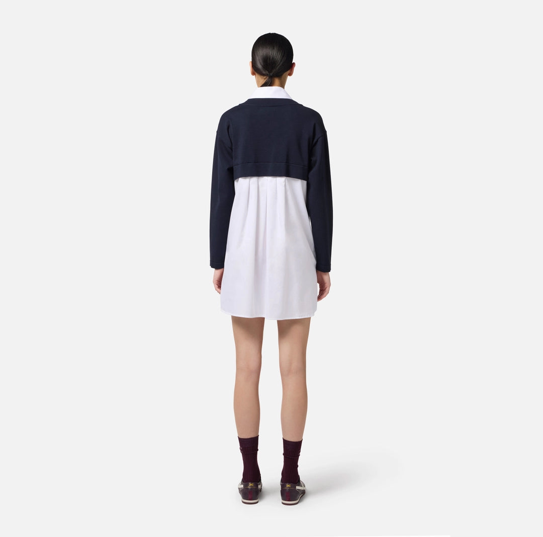 Viscose and cotton poplin knit dress
