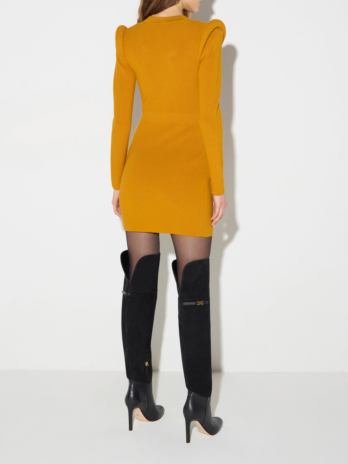 Mini dress in knit fabric with 3D details