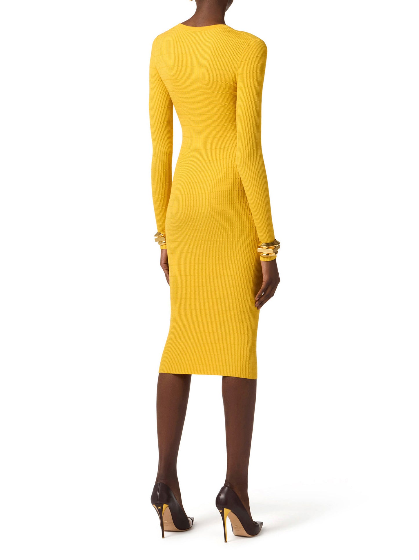 Micro-braided dress in knit fabric