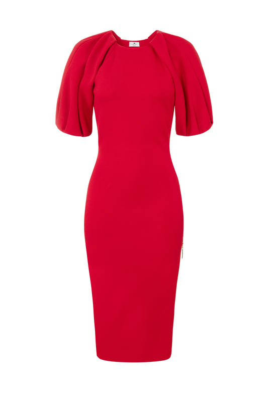Viscose midi dress with zip detail