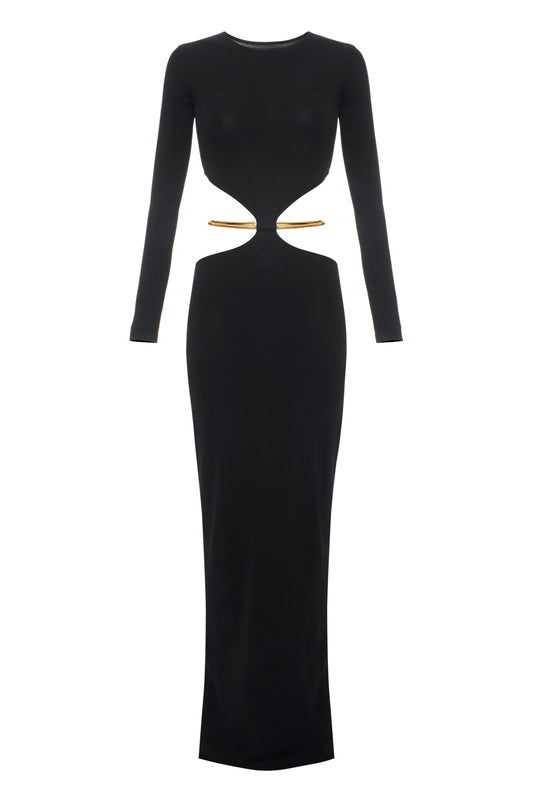 Red Carpet knit dress with jewel snake