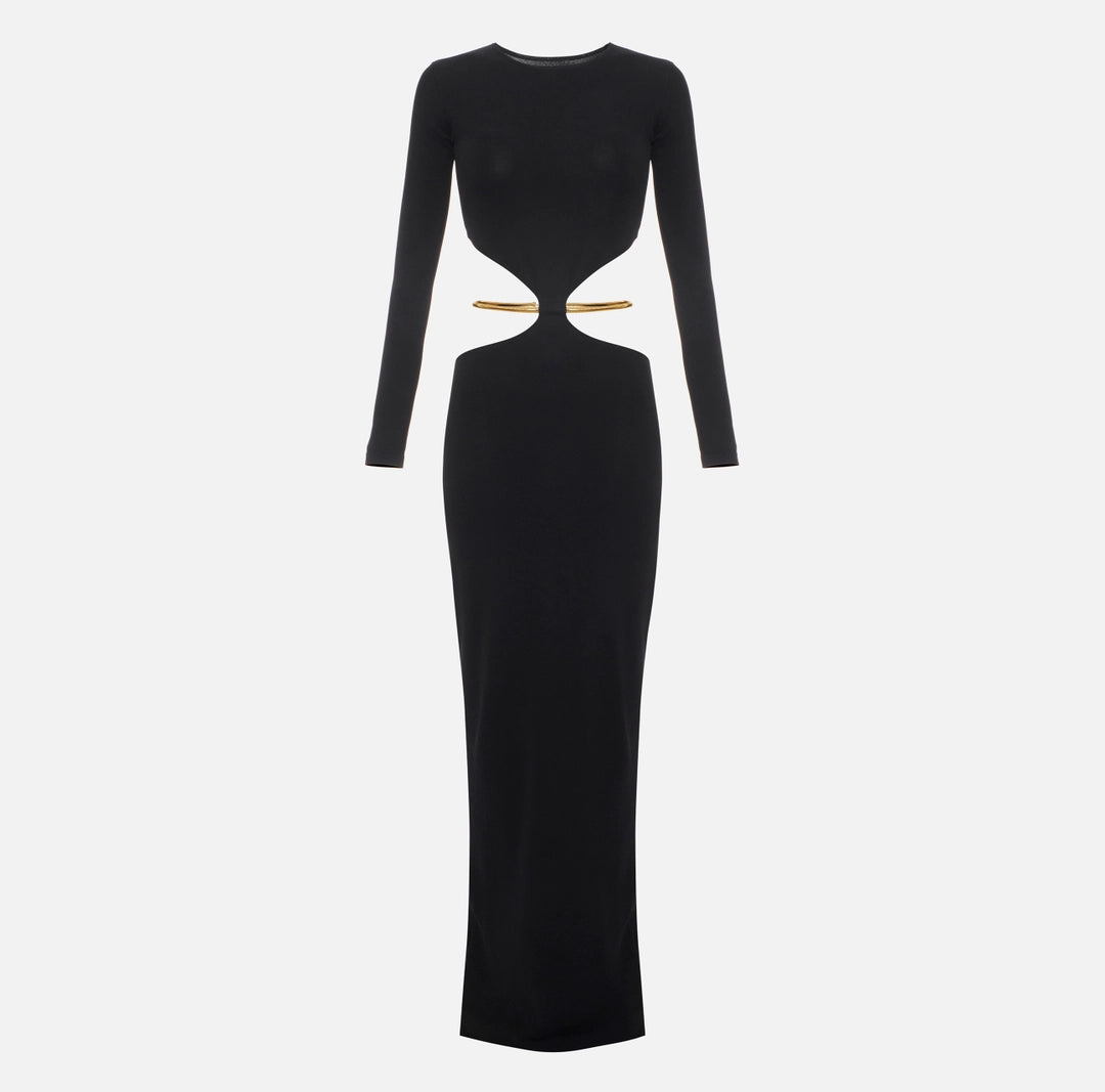 Red Carpet knit dress with jewel snake
