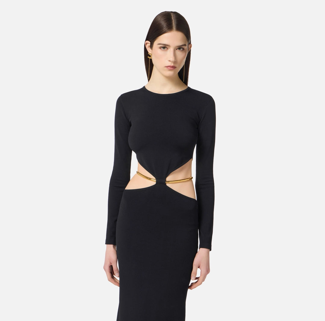 Red Carpet knit dress with jewel snake