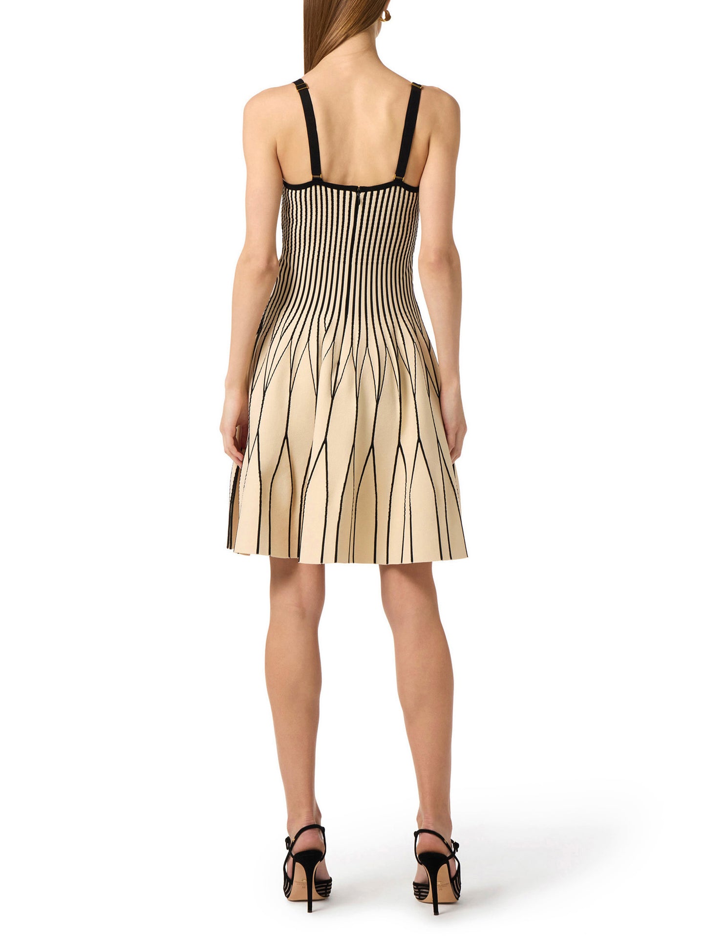 Dress in two-colour knit fabric