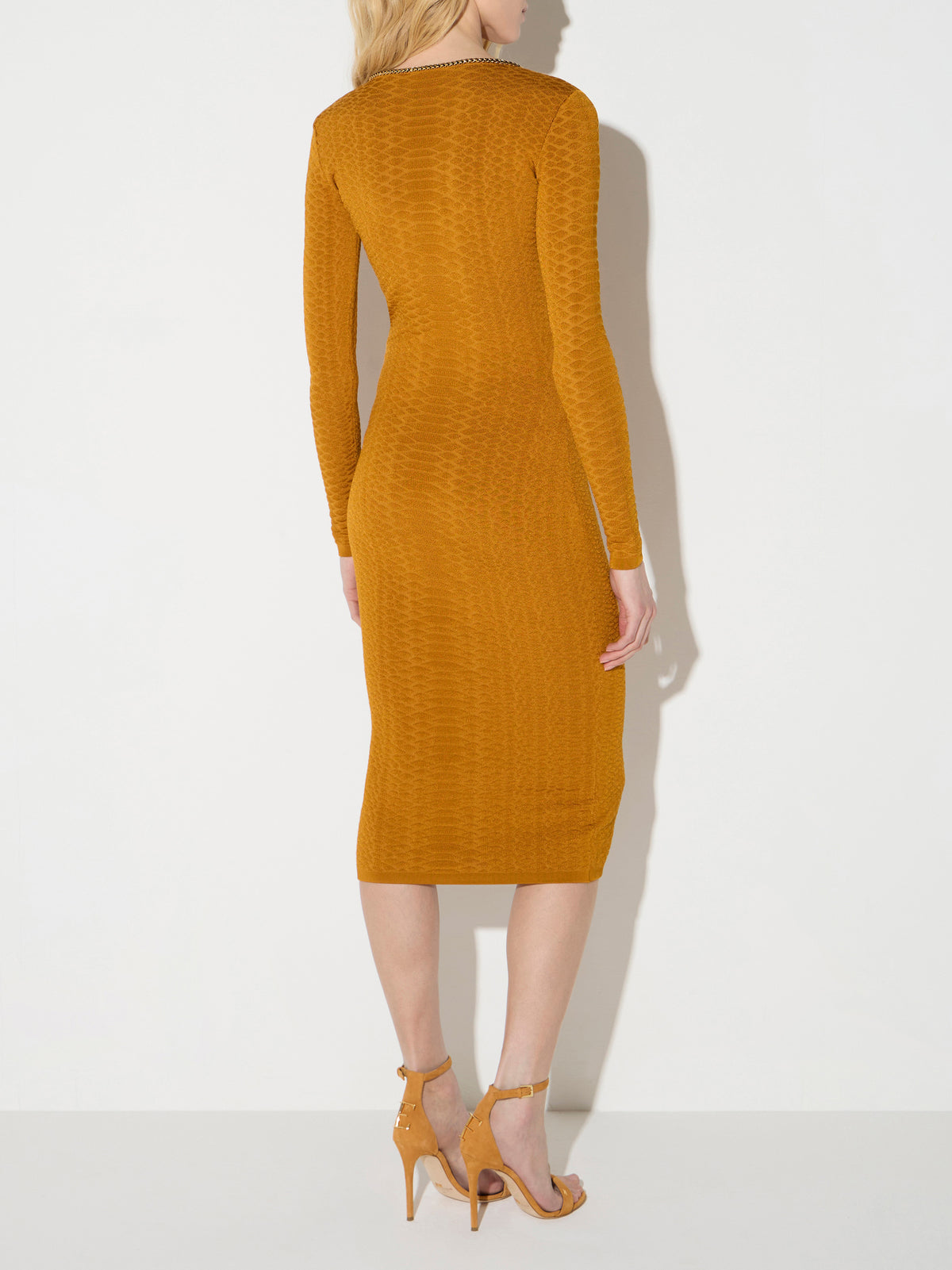 Knit dress with snake pattern