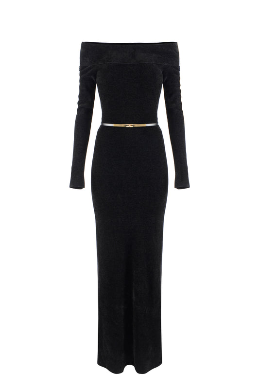 Red Carpet chenille dress with belt