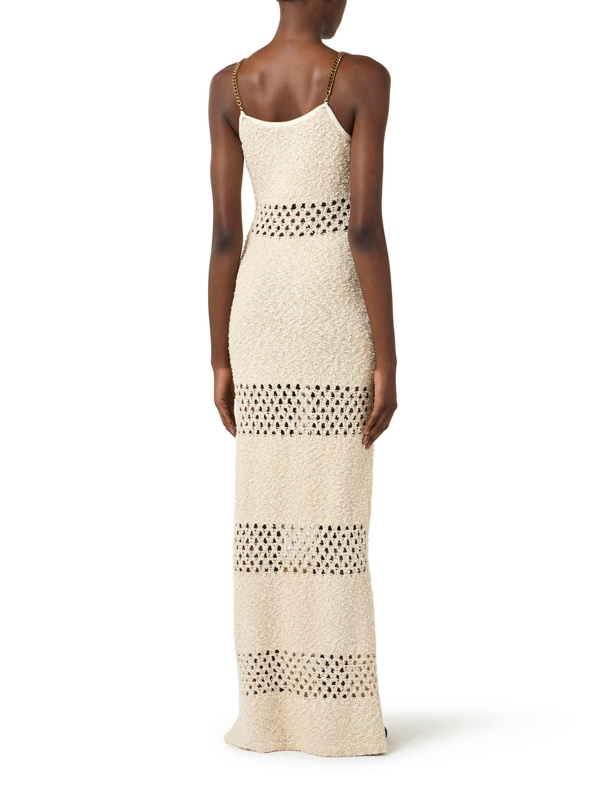 Bouclé knit dress with cut-outs