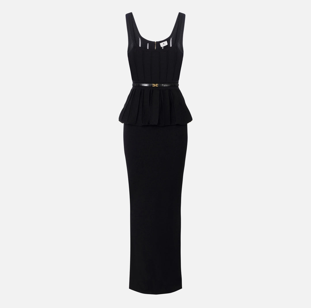 Red Carpet knit dress with peplum