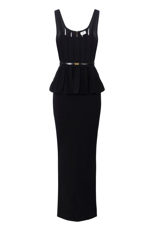 Red Carpet knit dress with peplum