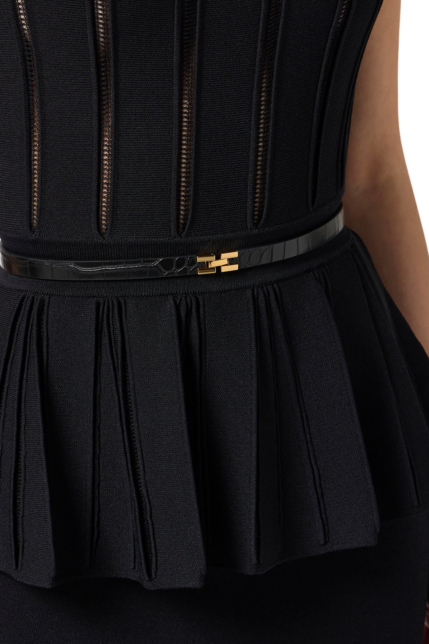 Red Carpet knit dress with peplum