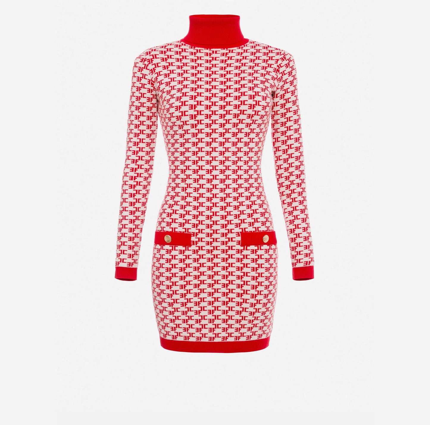 Monogram Lettering Turtleneck Dress