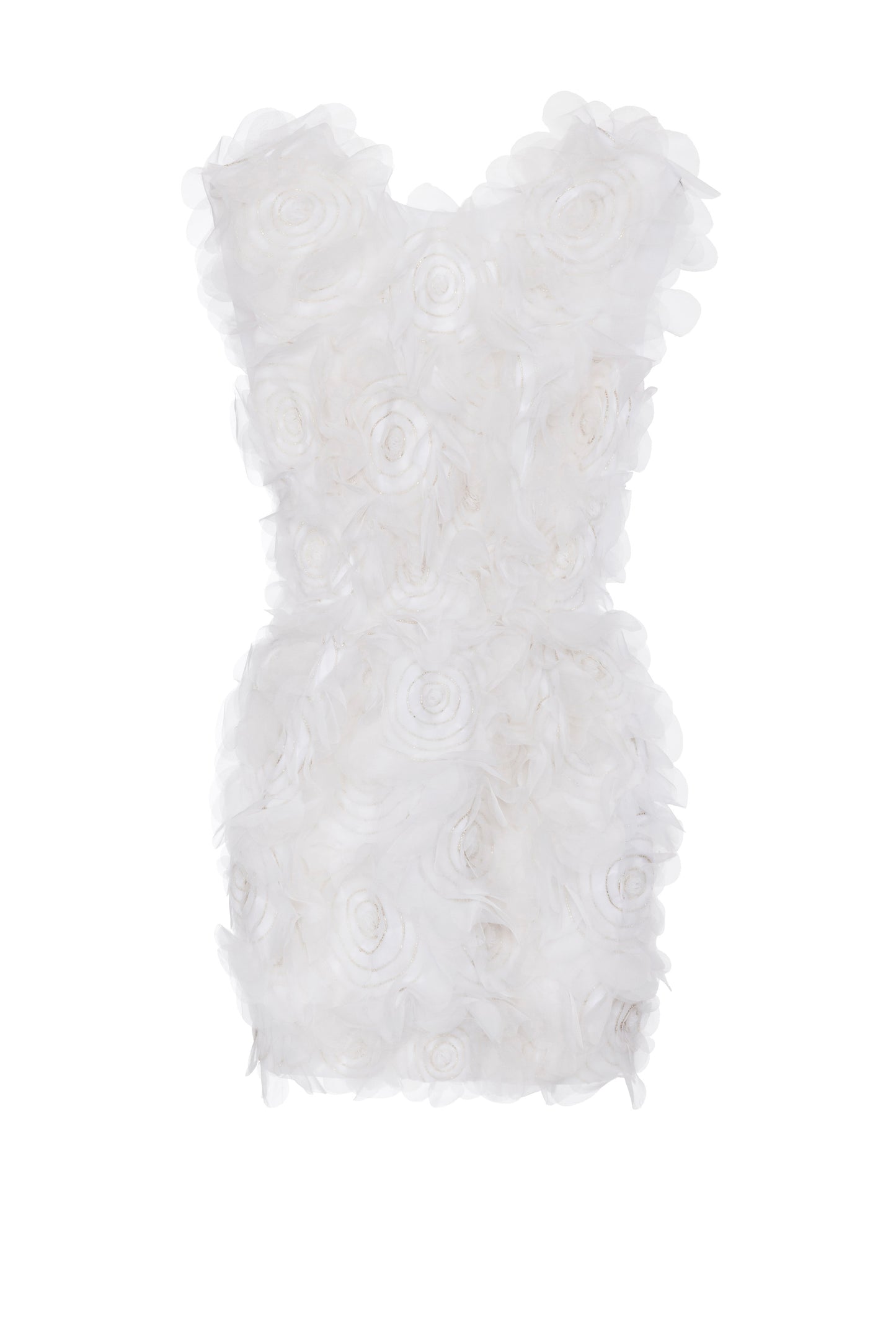 Dress in crêpe fabric with 3D flowers